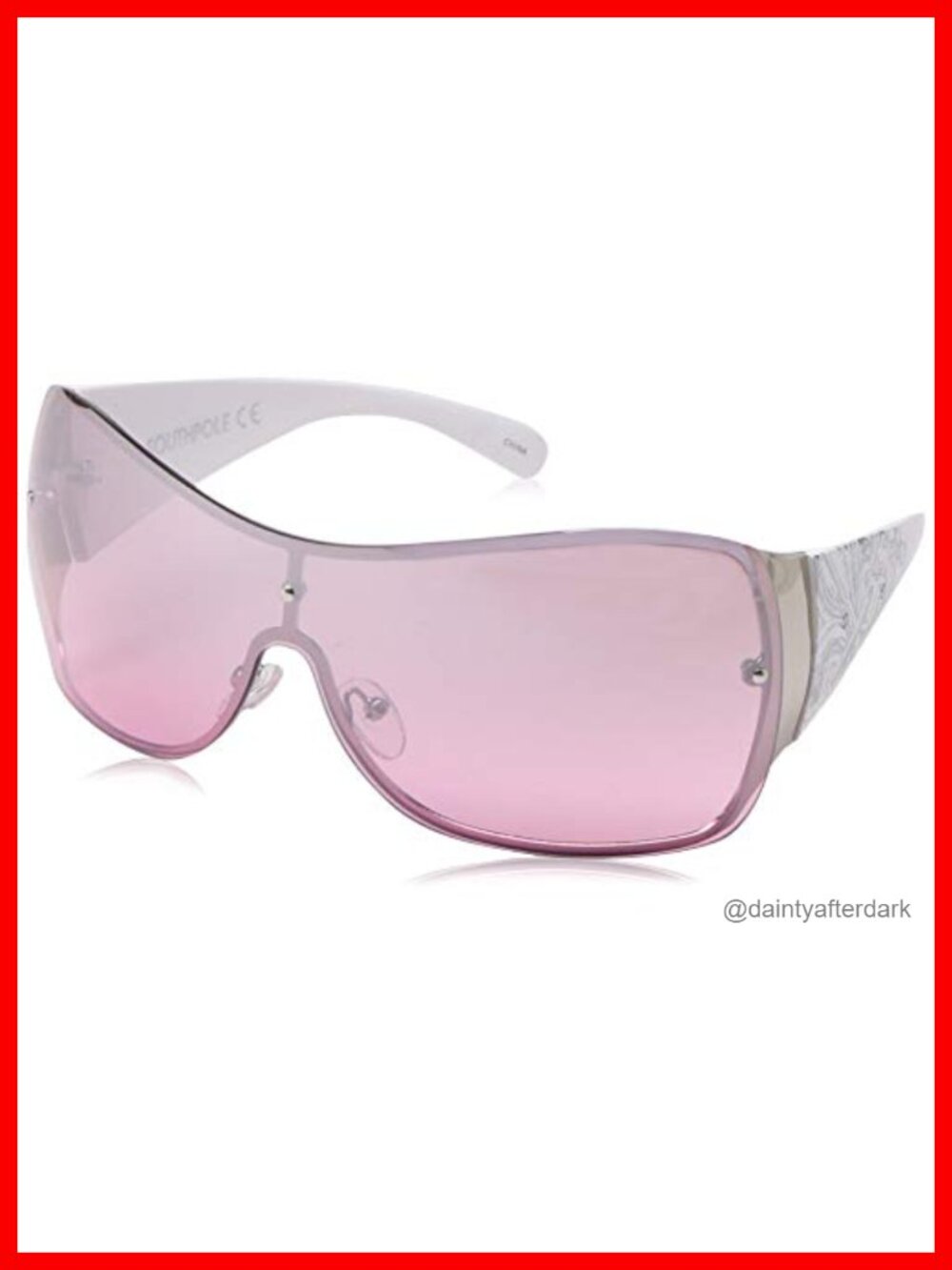 Metal Shield Rectangular UV400 Protective Sunglasses for Women Full Frame